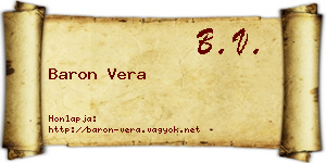 Baron Vera névjegykártya